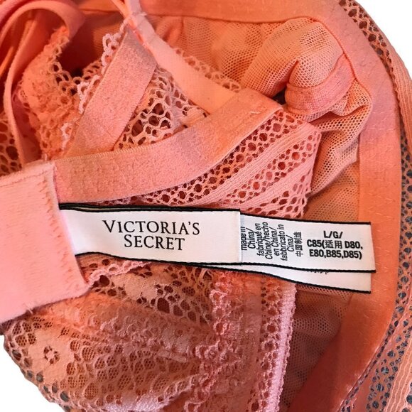 VICTORIA Secret  Lace Peach Bralette Size L - Picture 5 of 5